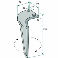 Nůž rotačních bran MG - 1 pár